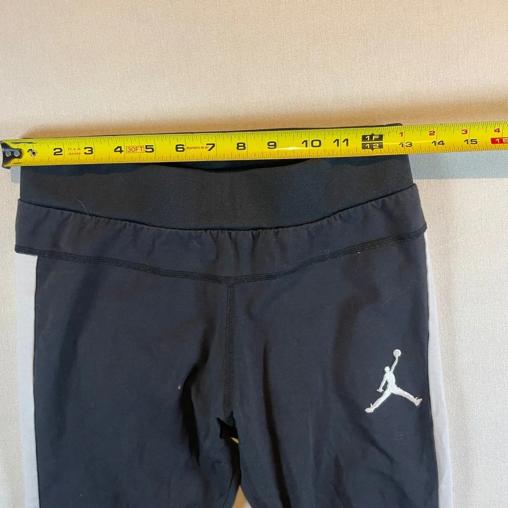 Jordan‎ Black White Stripe Jumpman Leggings Youth Girls Athletic - Size XL